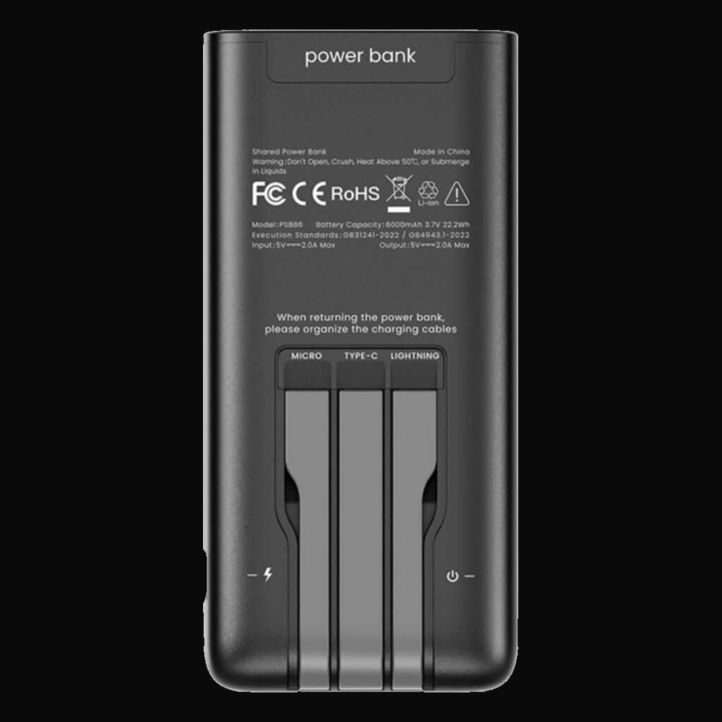 Plug Up power bank with built-in USB-C, Lightning and Micro-USB cables